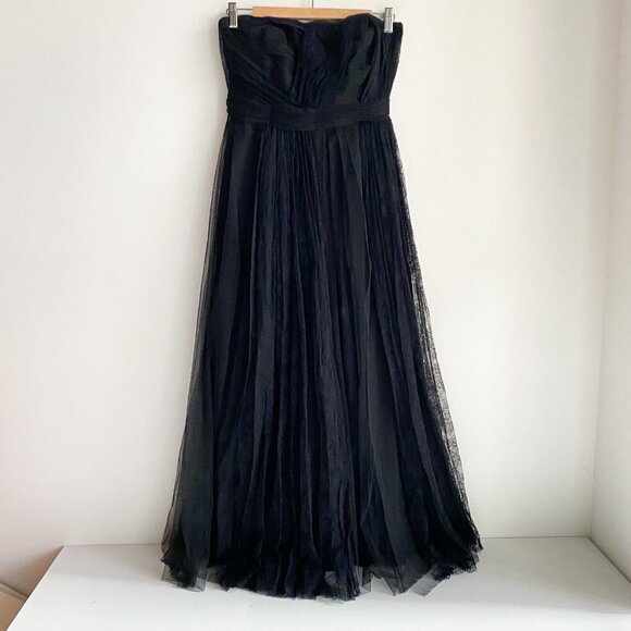 Adam by Adam Lippes Ruched Bodice Lace Detail Fit and Flare Midi Coctail Dress 6 - Picture 3 of 11